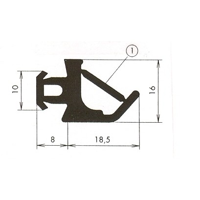 PROFIL P.PORTE EPDM NOIR